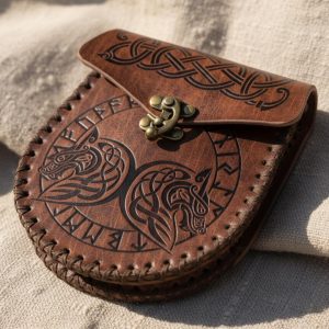 Medieval Viking Leather Belt Pouch Renaissance Coin Purse